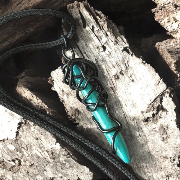 5 For $25💫Wrapped Alternative Turquoise Spike Pendant Necklace - Picture 4 of 5